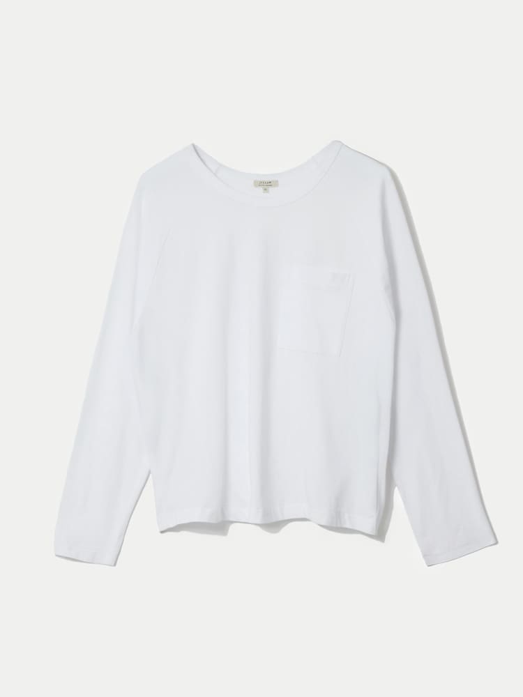 Jigsaw White Cotton Luxe Raglan Short Sleeve T-Shirt - Image 6 of 6 Jigsaw White Cotton Luxe Raglan Short Sleeve T-Shirt - Image 6 of 6