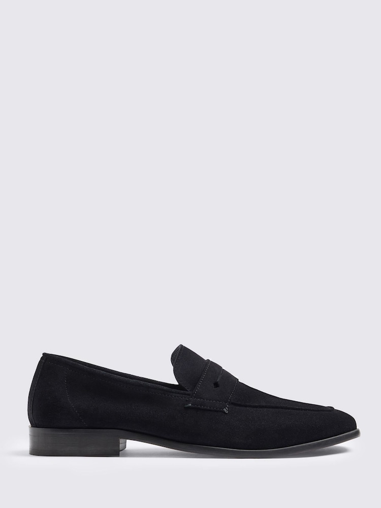 MOSS Blue Suede Relaxed Loafers - Image 1 of 4