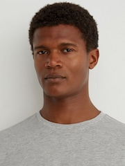 Reiss Grey Melange Bless 3 Pack Cotton Crew-Neck Tailored-Fit T-Shirts 3-Pack - Image 3 of 8