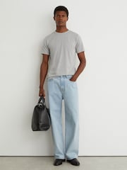 Reiss Grey Melange Bless 3 Pack Cotton Crew-Neck Tailored-Fit T-Shirts 3-Pack - Image 5 of 8