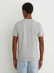 Reiss Grey Melange Bless 3 Pack Cotton Crew-Neck Tailored-Fit T-Shirts 3-Pack - Image 6 of 8