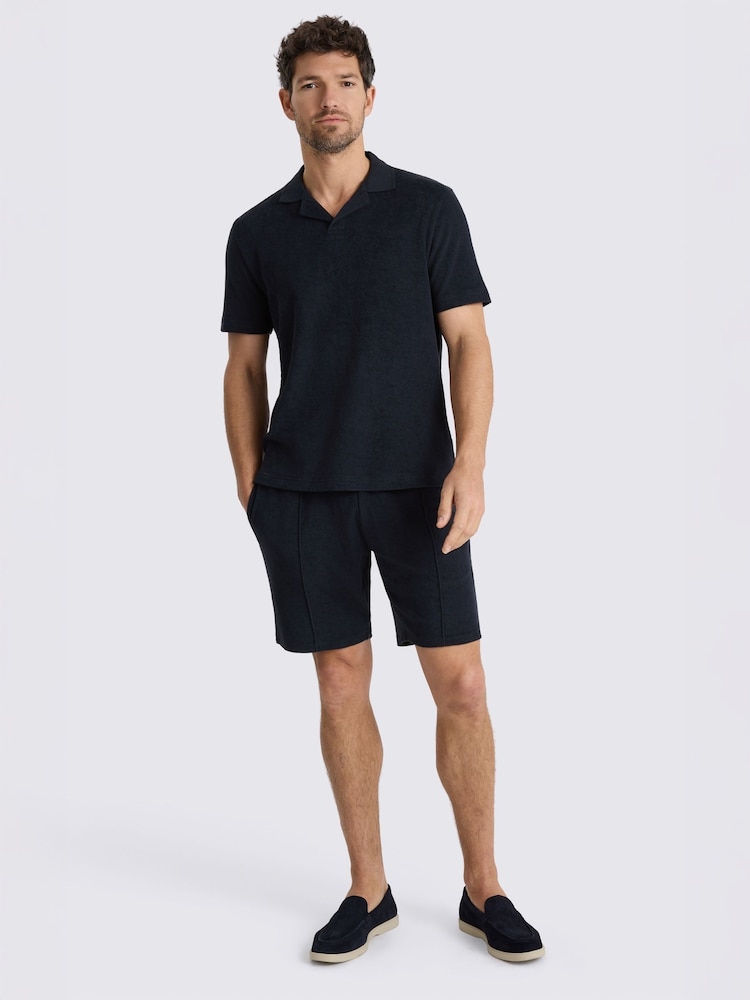 MOSS Blue Terry Towelling Shorts - Image 2 of 3 MOSS Blue Terry Towelling Shorts - Image 2 of 3