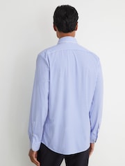 Reiss Soft Blue/White Stripe Volley R-Flex Four-Way Stretch Striped Shirt Slim-Fit - Image 5 of 8