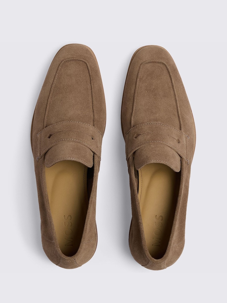 لون طبيعي - MOSS Suede Relaxed Loafers - Image 2 of 4 لون طبيعي - MOSS Suede Relaxed Loafers - Image 2 of 4