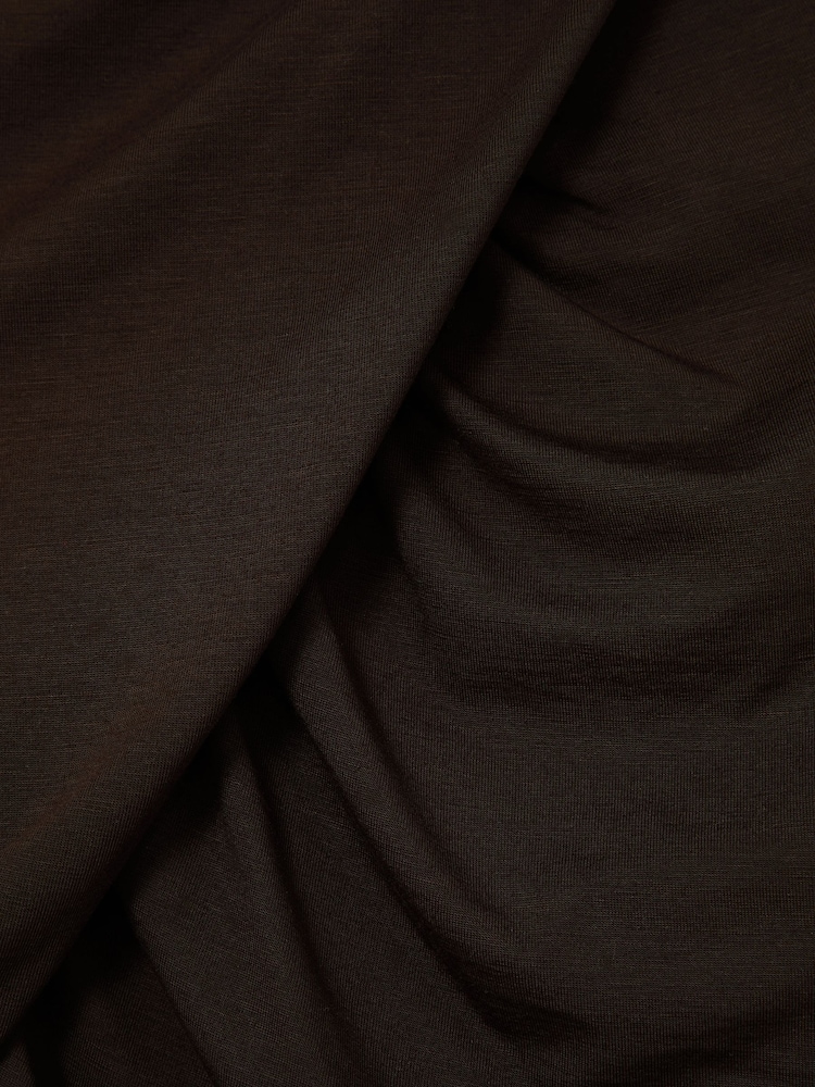 Reiss Chocolate Brown Wanda Ruched High-Neck Top - Image 6 of 6