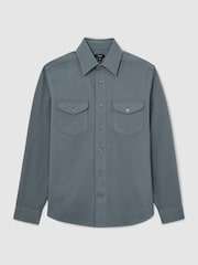 Airforce Blue - Рубашка классического кроя из хлопковой саржи с двумя карманами Reiss Astra - Изображение 2 8
