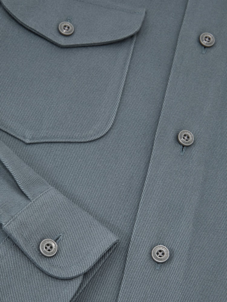 Airforce Blue - Рубашка классического кроя из хлопковой саржи с двумя карманами Reiss Astra - Изображение 8 8