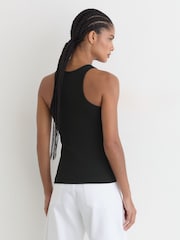 Reiss Black Bella Stretch-Cotton Hardware-Detail Vest - Image 5 of 6