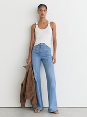 Reiss White Bella Stretch-Cotton Hardware-Detail Vest - Image 4 of 6