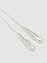 Reiss Silver Tone Tova Sculpted Drop Lariat Necklace - Image 3 of 3