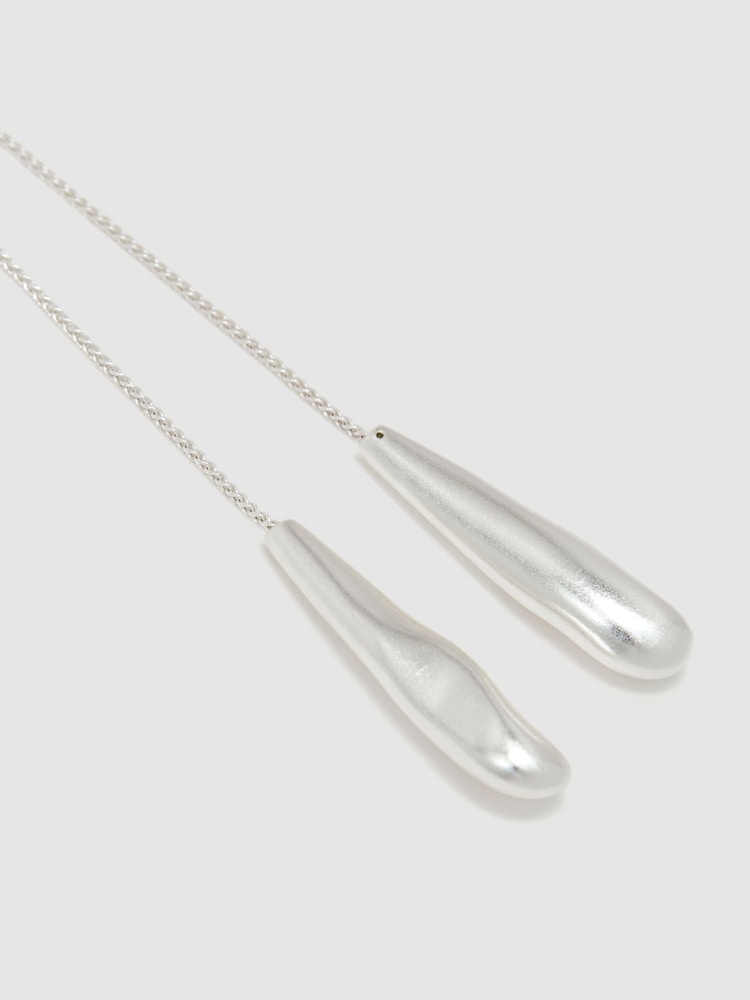 Reiss Silver Tone Tova Sculpted Drop Lariat Necklace - Image 3 of 3 Reiss Silver Tone Tova Sculpted Drop Lariat Necklace - Image 3 of 3