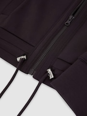 Reiss Grape Burgundy Laurrie Premium Interlock Zip-Front Sweatshirt - Image 7 of 7