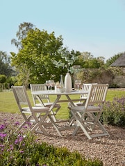 Cox & Cox Grey Ravenna Round Garden Dining Set - Image 1 of 6