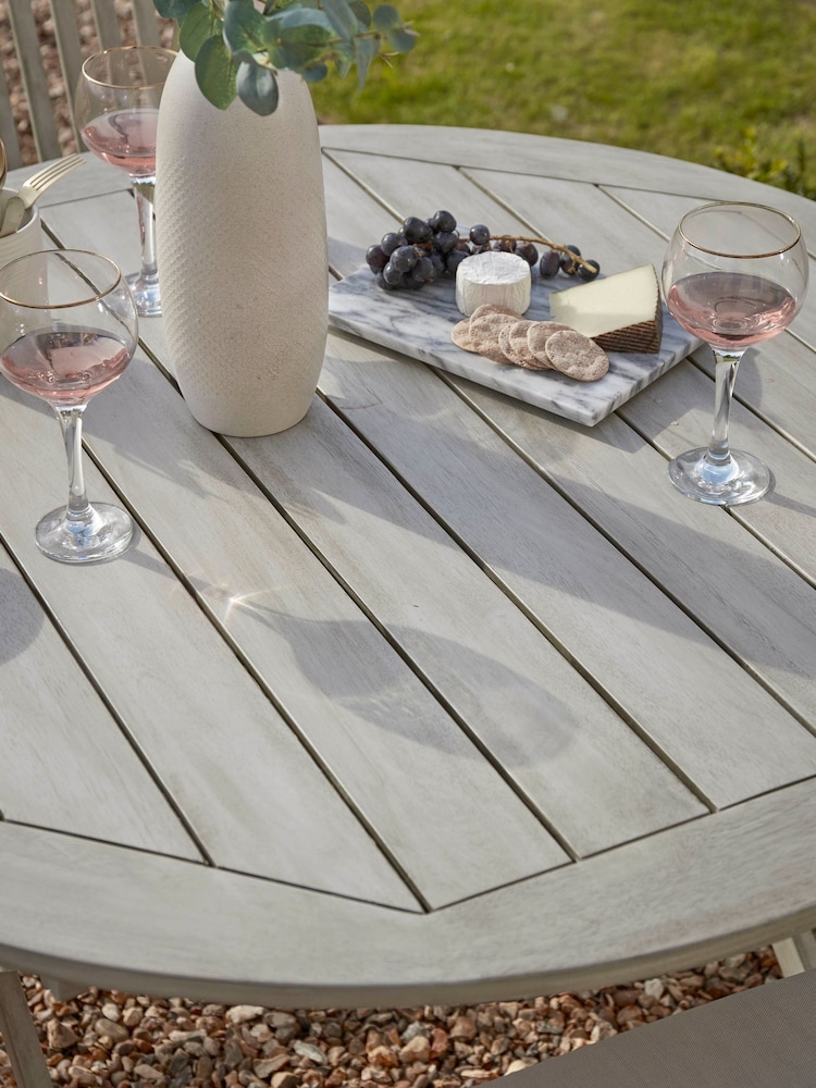 Cox & Cox Grey Ravenna Round Garden Dining Set - Image 2 of 6
