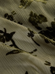 Verde oliva - Floral Devore Midi Skirt - Imagen 3 de 3