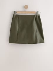 Olive Green Faux Leather Mini Skirt - Image 5 of 7