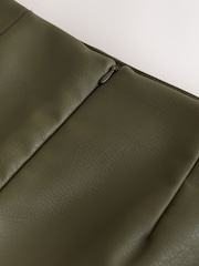 Olive Green Faux Leather Mini Skirt - Image 7 of 7