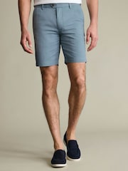 Charles Tyrwhitt Blue Cotton Linen Shorts - Image 1 of 5