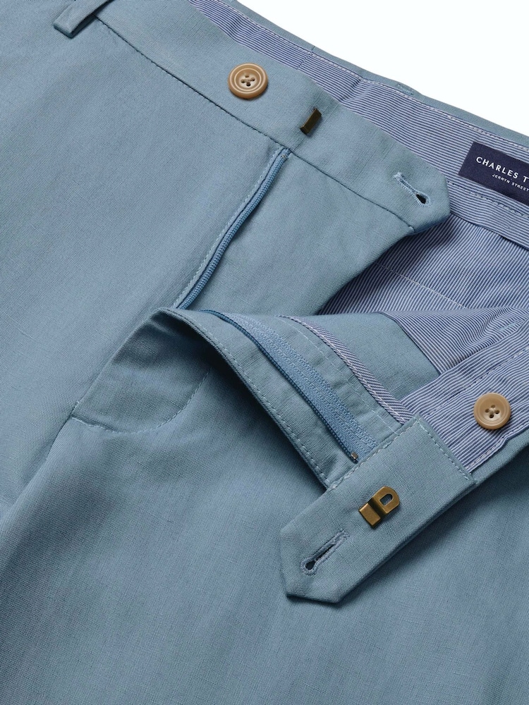 Charles Tyrwhitt Blue Cotton Linen Shorts - Image 5 of 5
