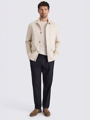 MOSS Cream Twill Linen And Cotton Field Jacket - Image 2 of 5