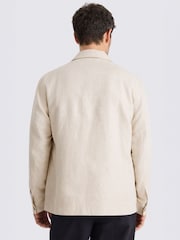 MOSS Cream Twill Linen And Cotton Field Jacket - Image 3 of 5