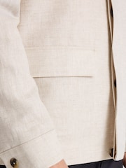 MOSS Cream Twill Linen And Cotton Field Jacket - Image 4 of 5