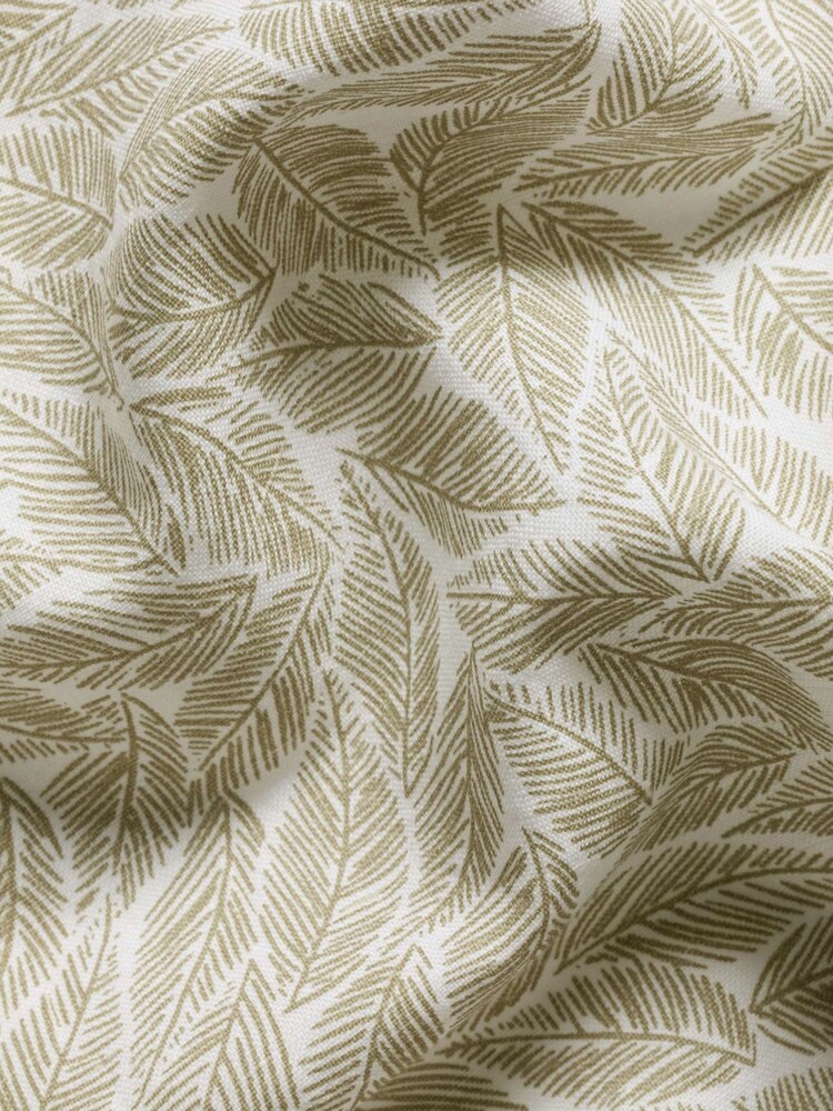 Зеленый - Charles Tyrwhitt Shorts Sleeve Printed Cotton Linen Shirt - Изображение 5 5