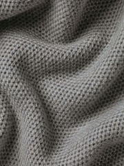 אפור - Charles Tyrwhitt סוודר כותנה במרקם כוורת עם רוכסן בצווארון - תמונה 5 מתוך 5