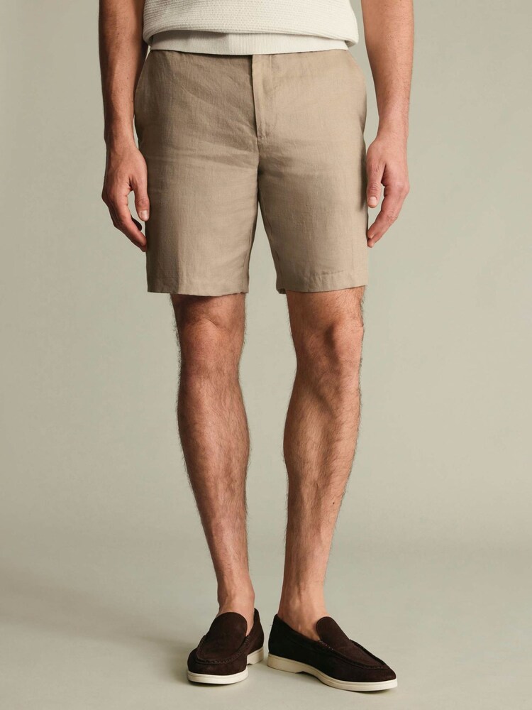 Charles Tyrwhitt Natural Linen Shorts - Image 1 of 5