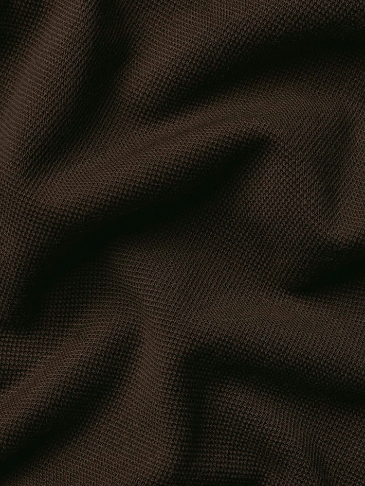 Charles Tyrwhitt Brown Shorts Sleeve Cotton Stretch Smart Pique Polo Shirt - Image 6 of 6
