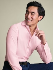 Charles Tyrwhitt Pink Non-Iron Cotton Linen Shirt - Image 2 of 7