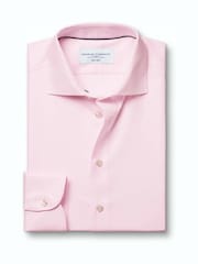 Charles Tyrwhitt Pink Non-Iron Cotton Linen Shirt - Image 5 of 7