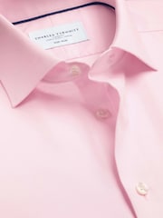 Charles Tyrwhitt Pink Non-Iron Cotton Linen Shirt - Image 6 of 7