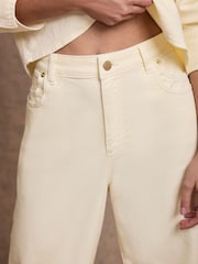 Mint Velvet Yellow Ankle Wide Leg Jeans - Image 4 of 7