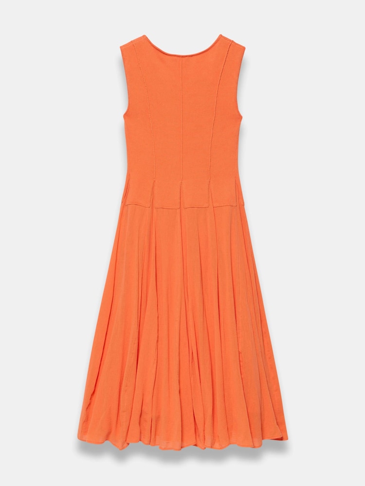 Mint Velvet Orange Cotton Blend Midi Dress - Image 7 of 7