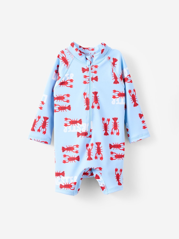 Cotton On Blue Cameron Long Sleeve Swimsuit - Image 1 of 3 Cotton On Blue Cameron Long Sleeve Swimsuit - Image 1 of 3