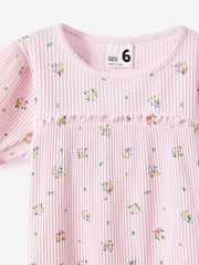 Cotton On Pink Posie Short Sleeve Babydoll Top - Image 2 of 3