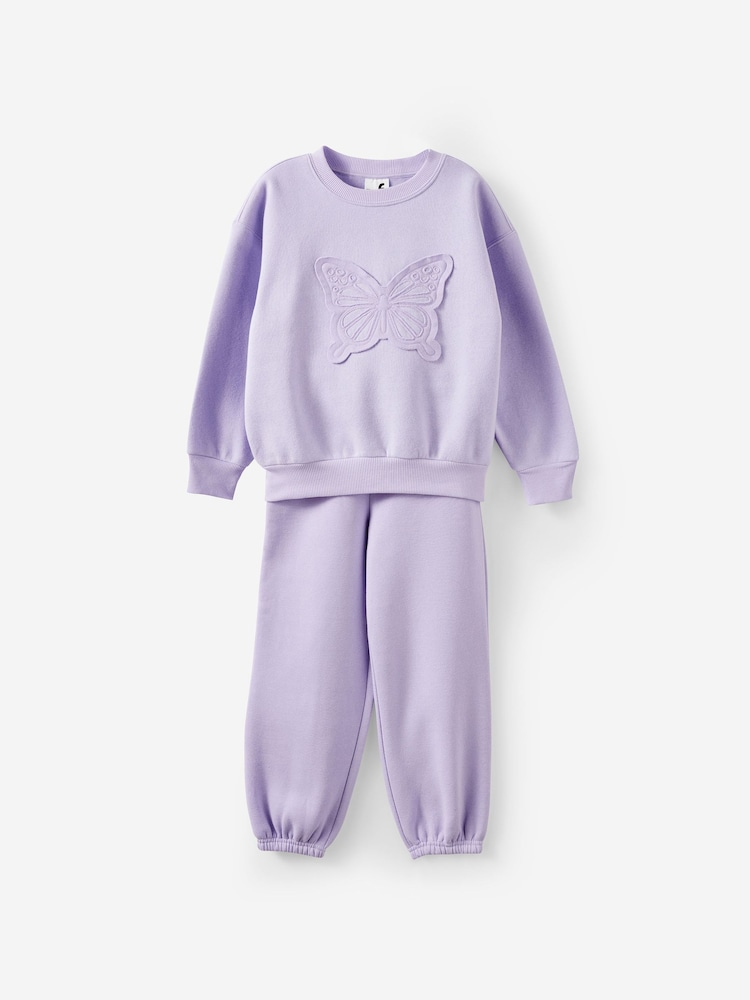 Cotton On Purple Sammy Oversized Sweatshirt & Joggers Set - Image 1 of 3