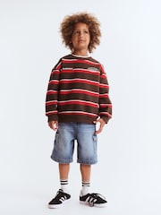 Cotton On Mid Blue Super Baggy Denim Shorts - Image 1 of 7