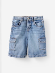 Cotton On Mid Blue Super Baggy Denim Shorts - Image 5 of 7