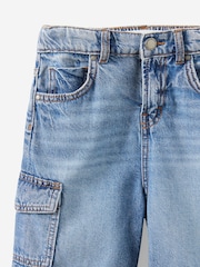 Cotton On Mid Blue Super Baggy Denim Shorts - Image 7 of 7