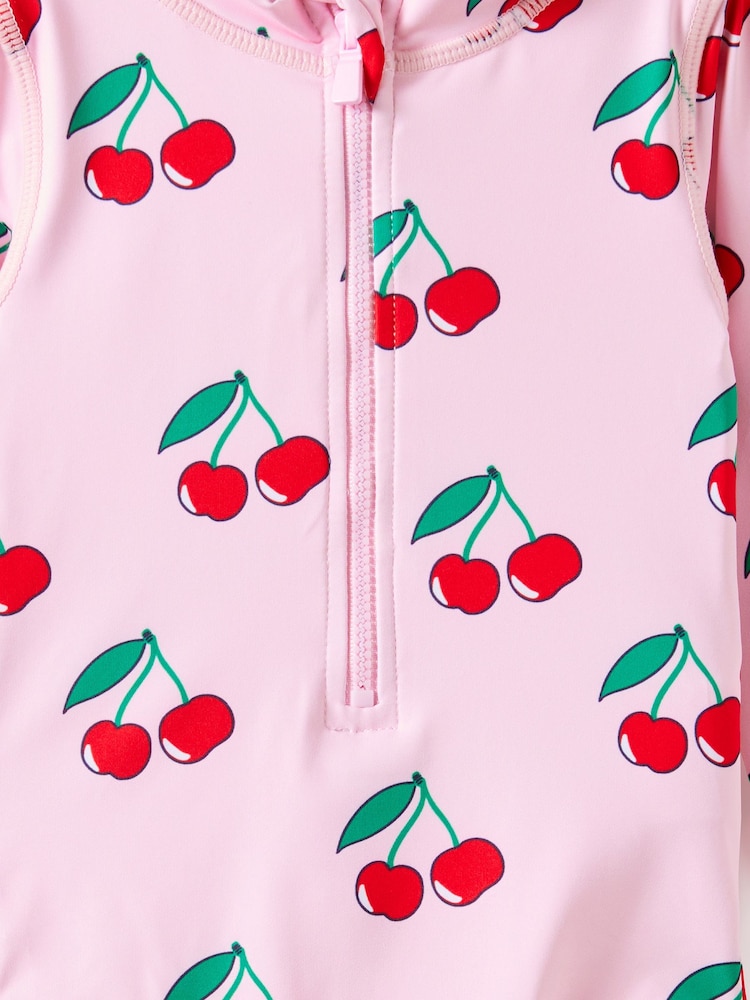 Cotton On Pink Lucy Long Sleeve Ruffle Back Swimsuit - Image 3 of 3