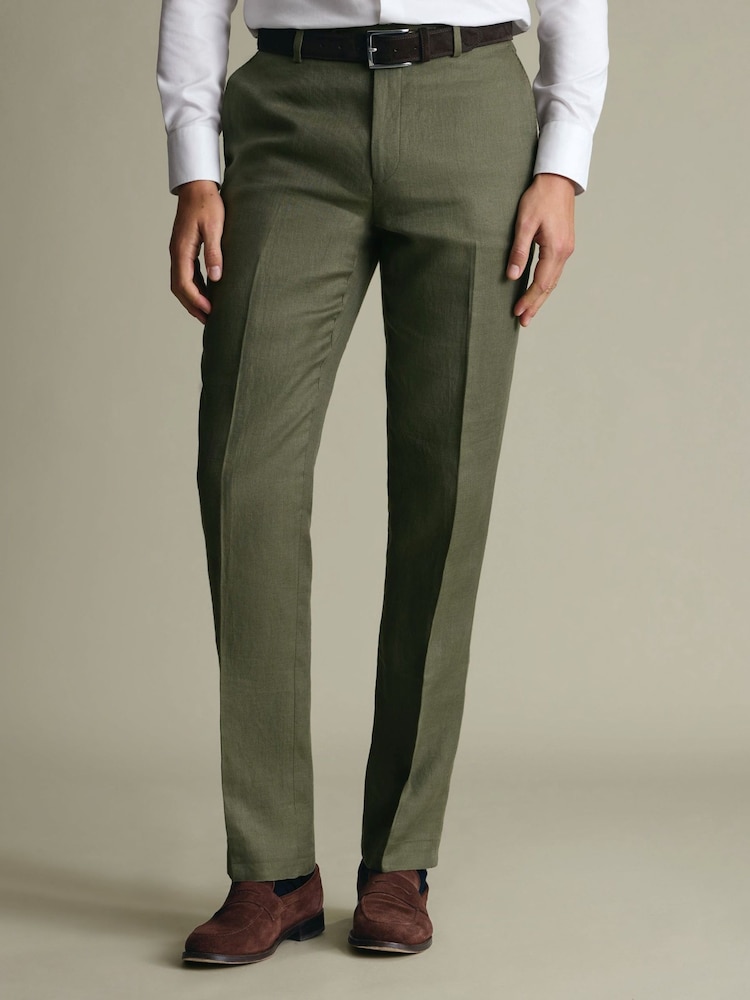 Charles Tyrwhitt Green Linen Suit Trousers - Image 1 of 8
