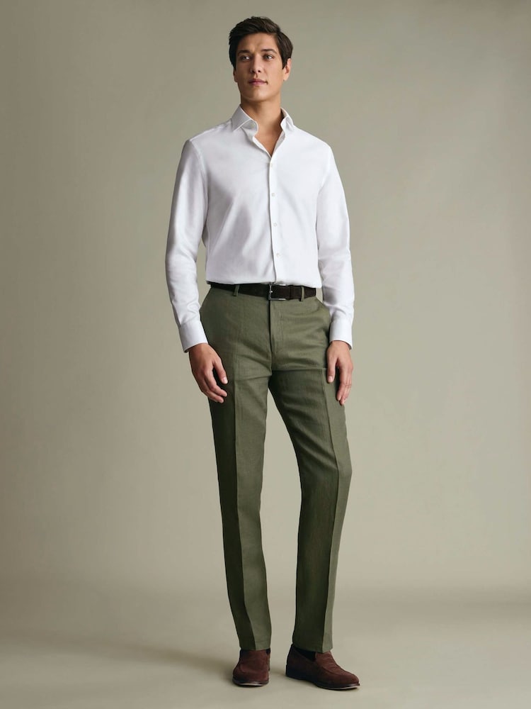Charles Tyrwhitt Green Linen Suit Trousers - Image 2 of 8