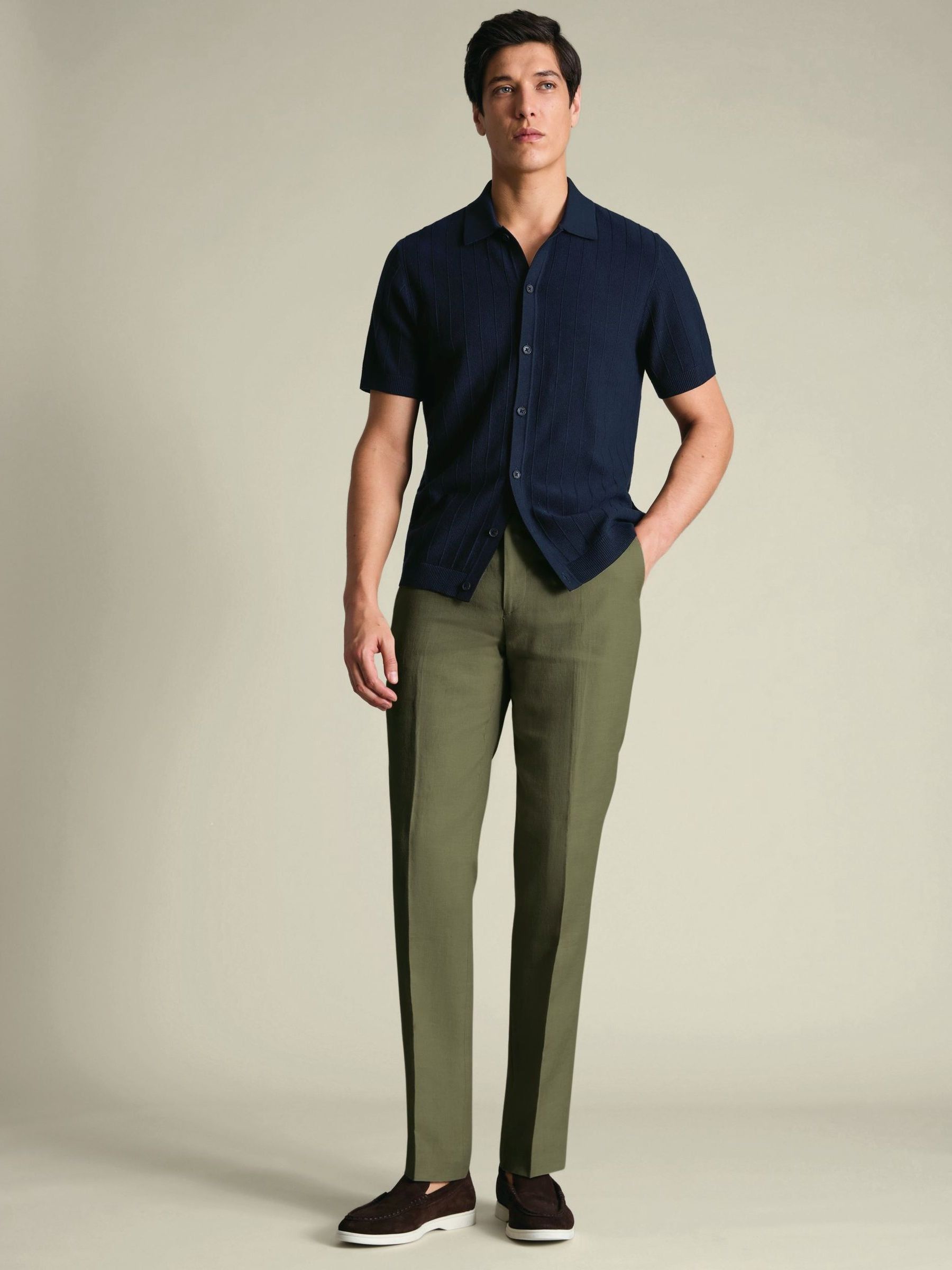 Buy Charles Tyrwhitt Green Linen Suit Trousers from Next Netherlands