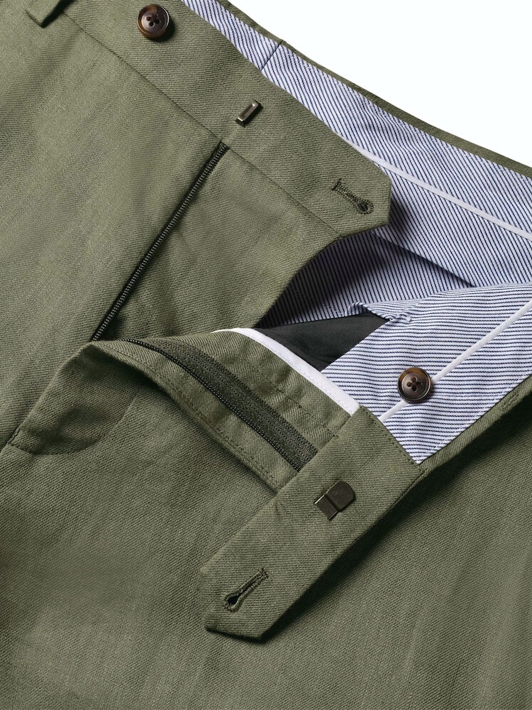 Charles Tyrwhitt Green Linen Suit Trousers - Image 8 of 8