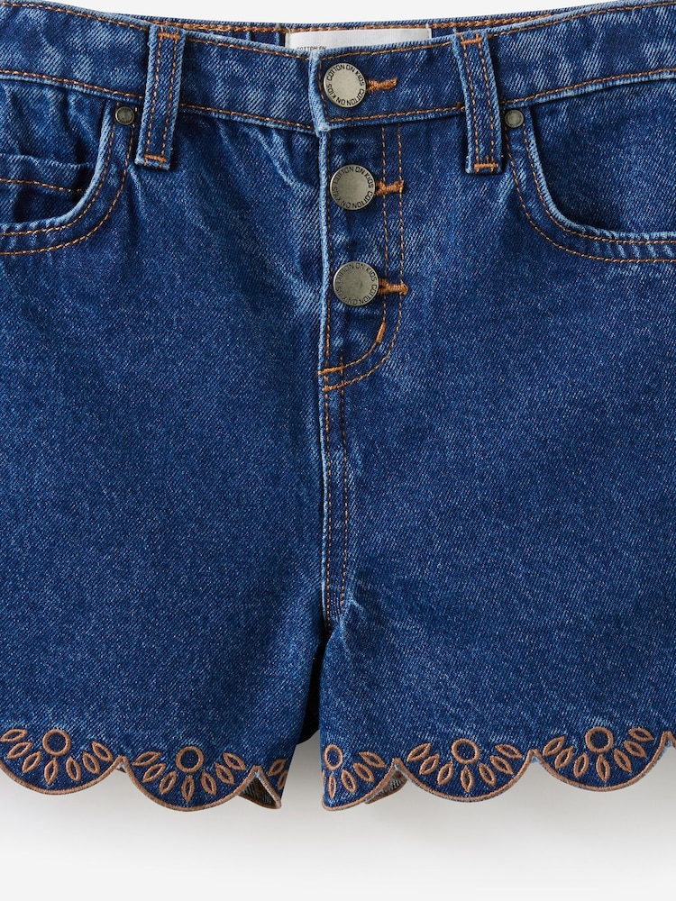 Cotton On Blue Snap Front Denim Shorts - Image 3 of 3
