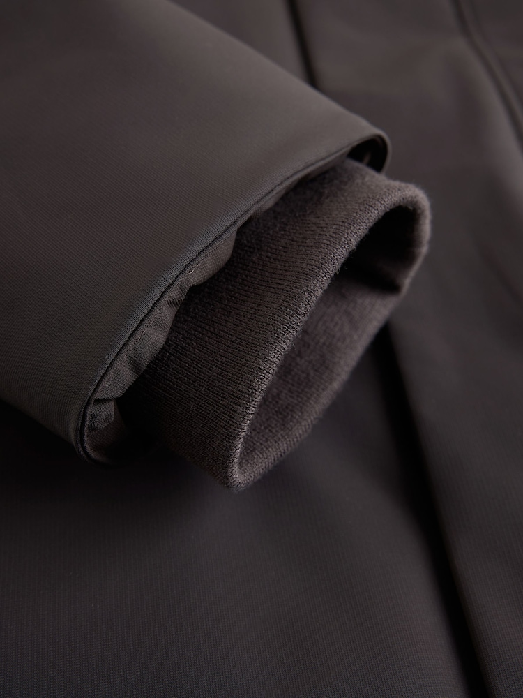 Brown Showerproof Hooded Coat With Brushed Lining - Image 4 of 4