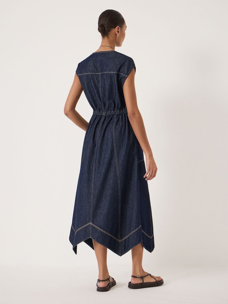 hush denim dress Midi Denim Hush Denim Dress Buy Sosandar Blue Fit Flare Buckle Detail Denim Midi Dress From