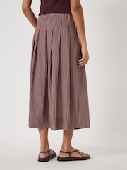 Hush Red Ivy Pleated Stripe Midi Skirt - Image 5 of 7